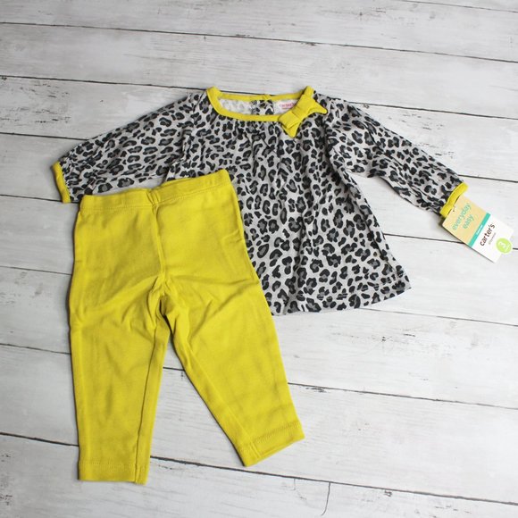 Carter's Baby Girl Pants Tunic Top Outfit Size 3 Months 2 Pc Set - Picture 3 of 4